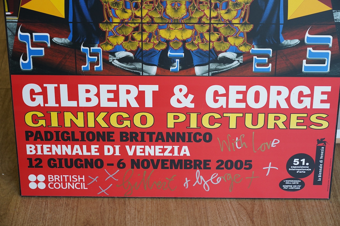 Gilbert and George, Ginkgo pictures, 2005, signed and mounted colour poster, 100 x 70cm. Condition - good